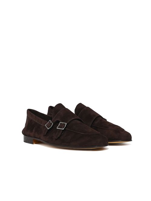 Mocassini Amalfi in suede con doppia fibbia Testa di moro ENRY HOBB'S | 22297-1-V07-AMALFITDM